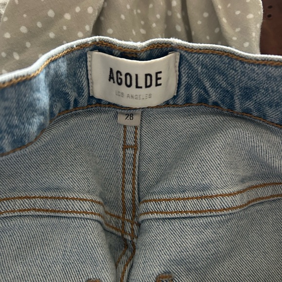 Agolde Riley Crop Size 28 Light Blue Button Fly High Rise Women's Jeans - Picture 3 of 7